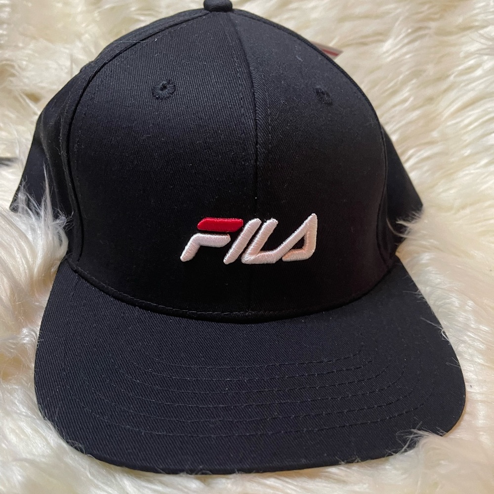 Fila Black Cap with Red & White Embroidered Logo